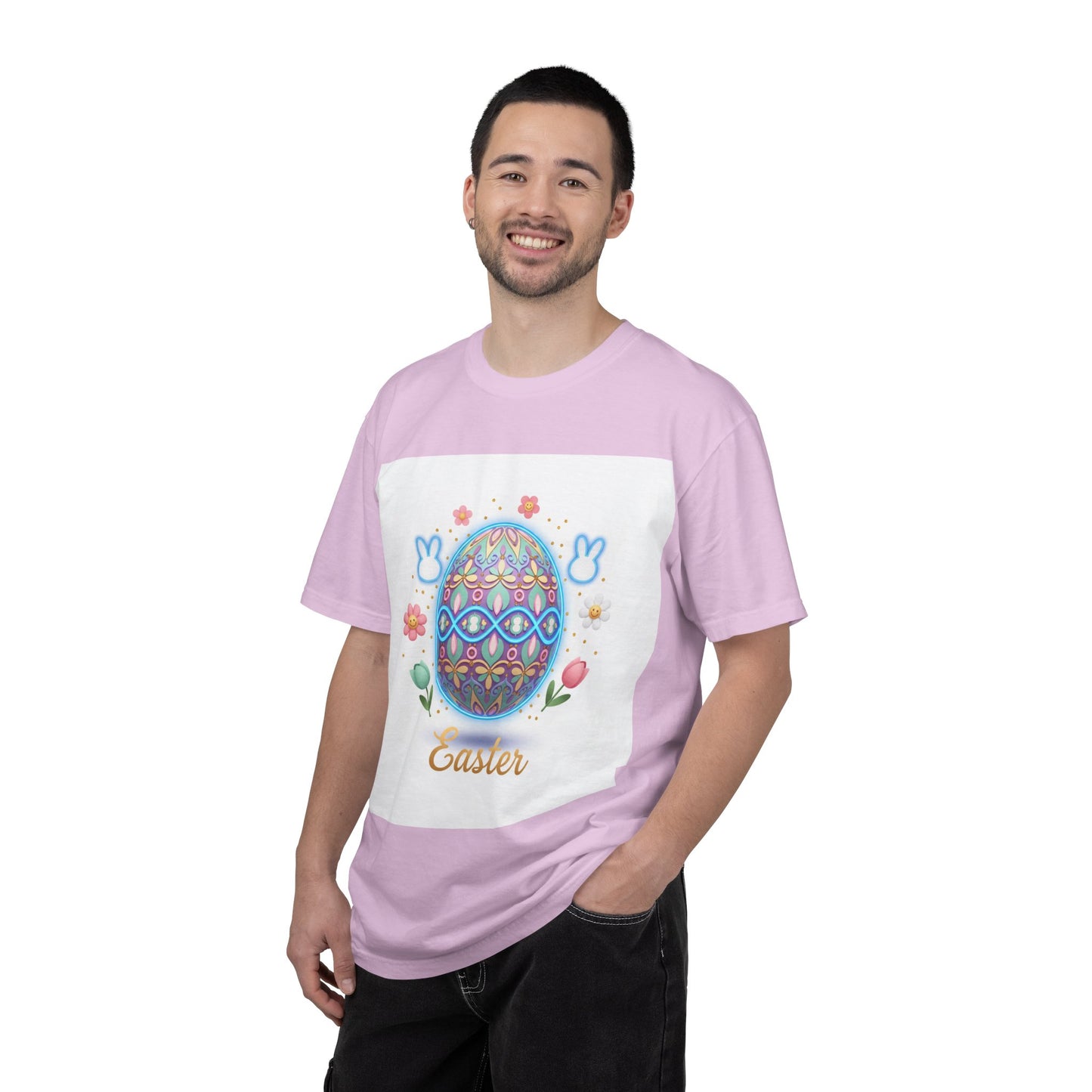 Easter Egg T-Shirt — Pastel Painted Egg & Basket Graphic