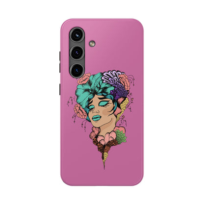 Tough Phone Case — Retro Floral Femme Illustration, Protective Art Phone Cover