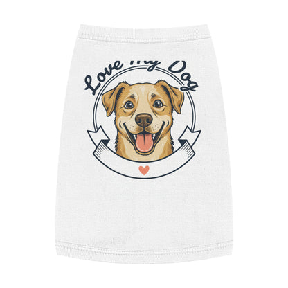 Dog Love Pet Tank Top - "Love My Dog" Cute Smiling Pup Graphic