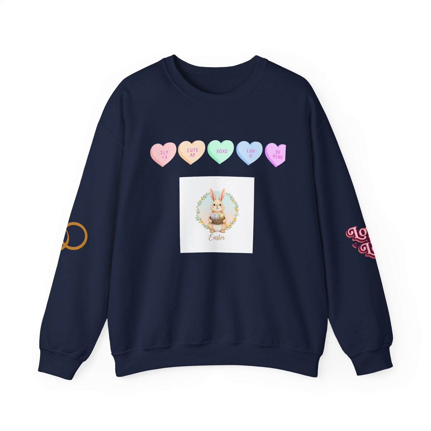 Easter Bunny & Candy Hearts Crewneck Sweatshirt