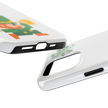 St. Patrick's Pixel Leprechaun Tough Phone Case — Shamrock & Beer Mug