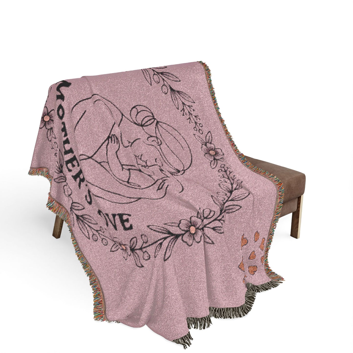 Mother's Love Woven Blanket — Soft Decorative Throw for New Moms & Mother's Day Gift