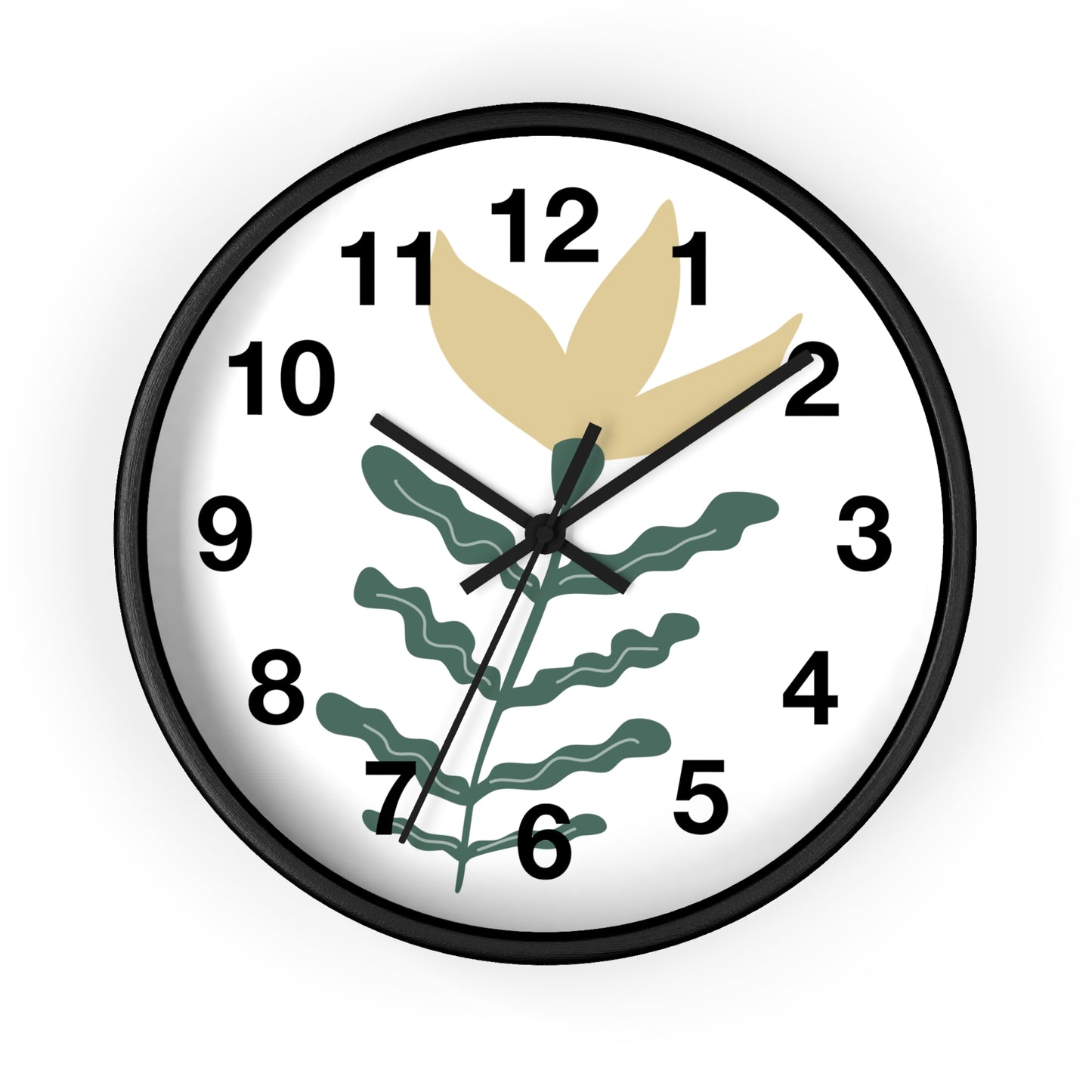 Botanical Wall Clock — Minimal Floral Timepiece