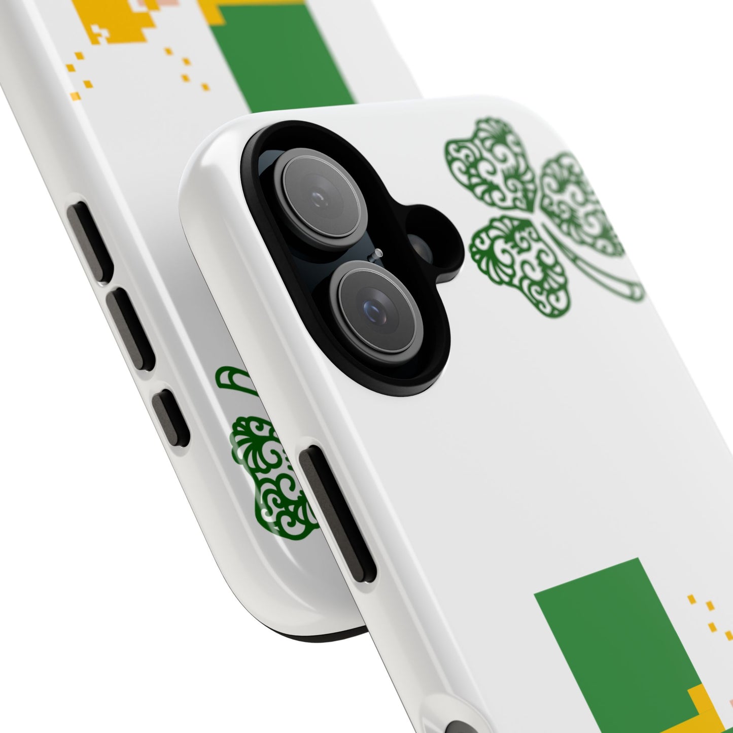 St. Patrick’s Pixel Leprechaun Phone Case — Cute Retro Gaming Clover Design