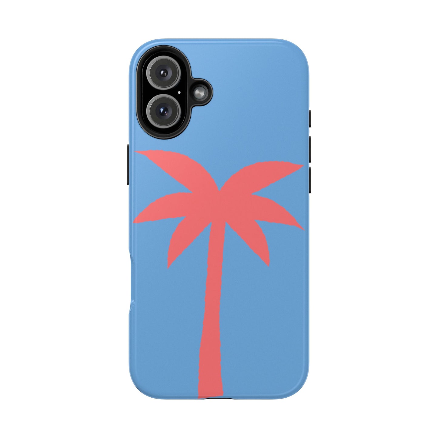 Tough Phone Case — Coral Palm on Sky Blue (Durable Protective Phone Cover)