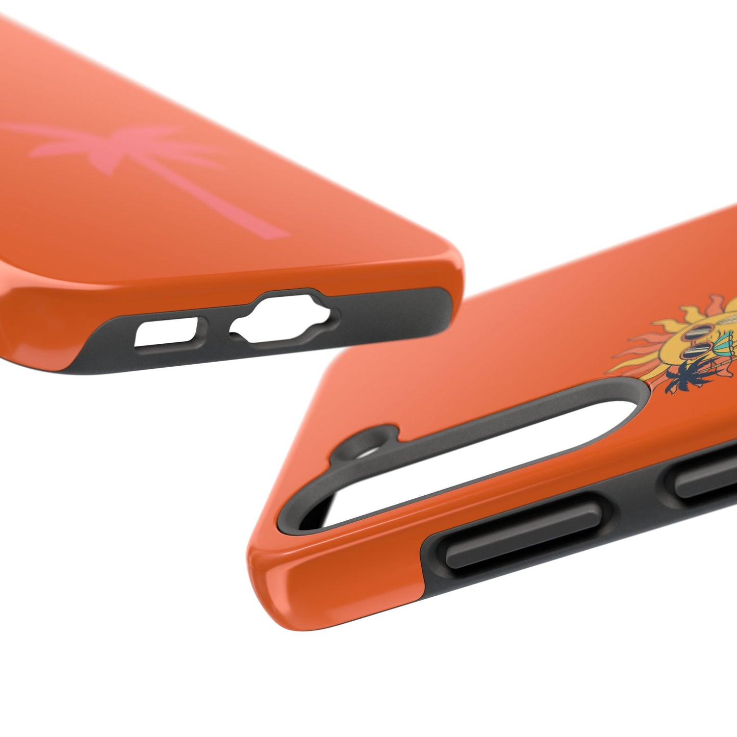 Summertime Palm Tough Phone Case — Retro Sun & Pink Palm Tropical Protective Cover