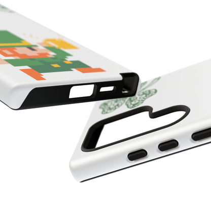 St. Patrick’s Pixel Leprechaun Phone Case — Cute Retro Gaming Clover Design