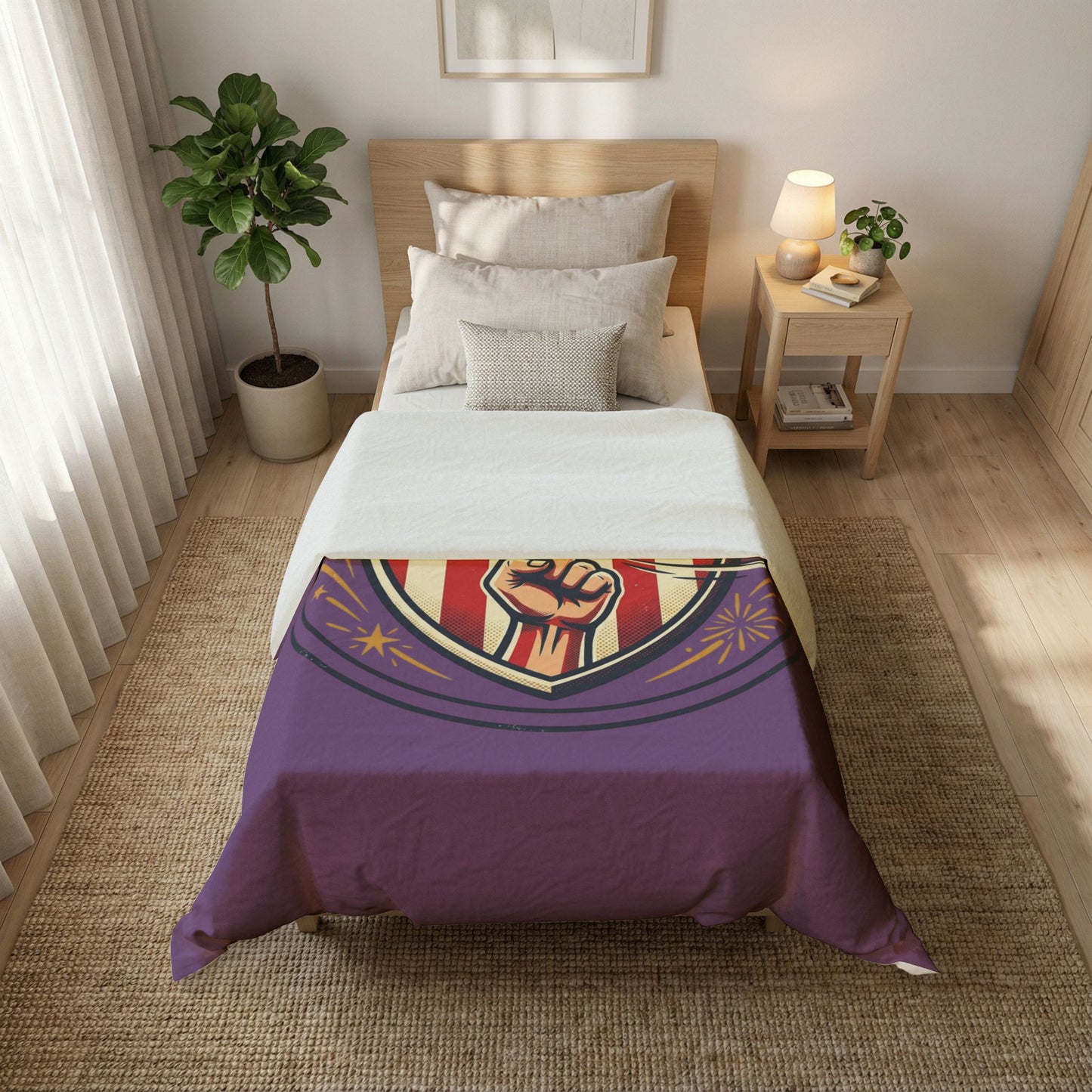 Independence Day Cotton Duvet Cover — Patriotic American Flag Design