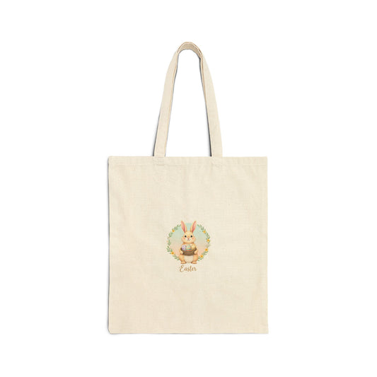 Easter Bunny Canvas Tote — Cute Spring Easter Tote Bag