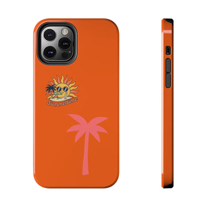 Summertime Palm Tough Phone Case — Retro Sun & Pink Palm Tropical Protective Cover