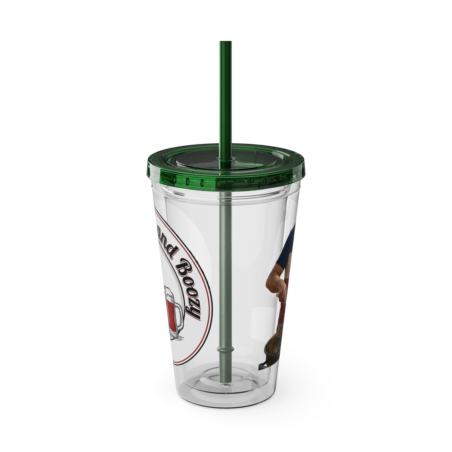 16oz Sunsplash Tumbler with Straw — Beach BBQ Graphic Travel Cup