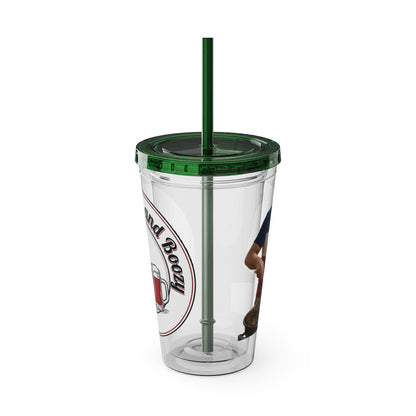 16oz Sunsplash Tumbler with Straw — Beach BBQ Graphic Travel Cup