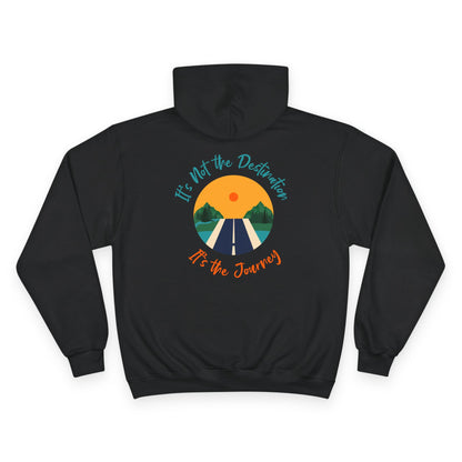 Hoodie — "On Clock" Digital Timefront with "It’s Not the Destination, It’s the Journey" Roadscape