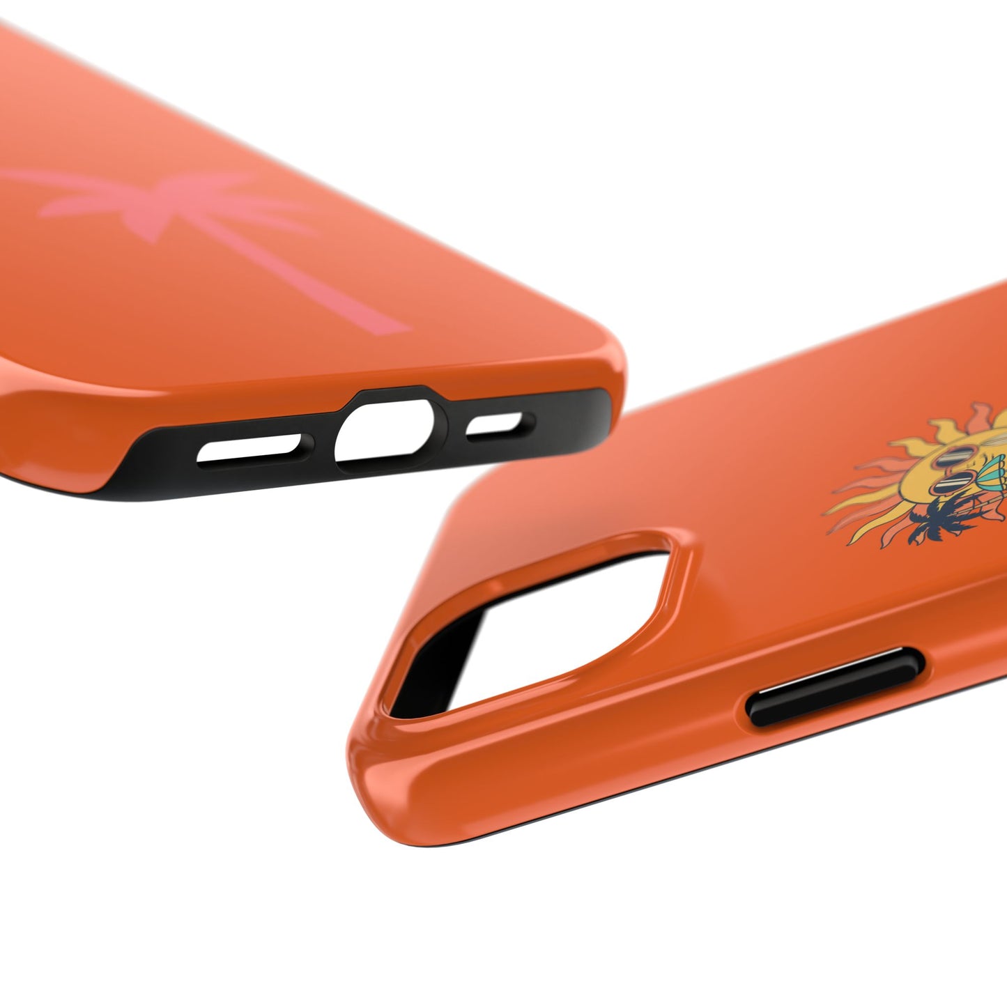 Summertime Palm Tough Phone Case — Retro Sun & Pink Palm Tropical Protective Cover