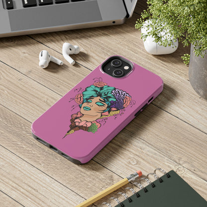 Tough Phone Case — Retro Floral Femme Illustration, Protective Art Phone Cover