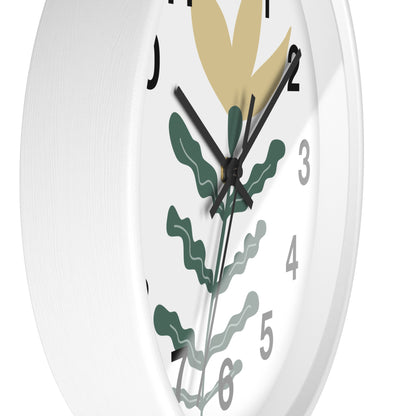 Botanical Wall Clock — Minimal Floral Timepiece