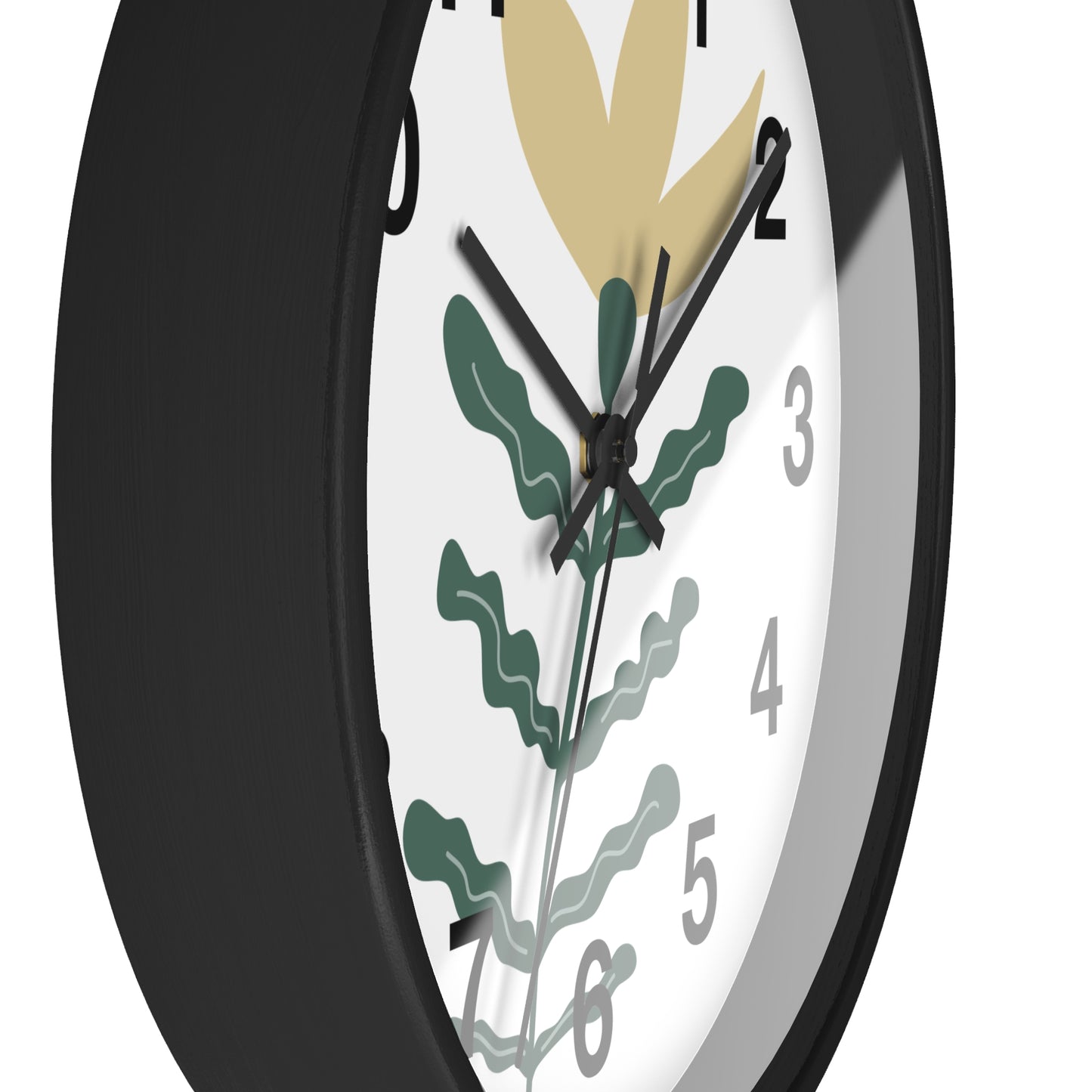 Botanical Wall Clock — Minimal Floral Timepiece