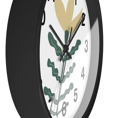 Botanical Wall Clock — Minimal Floral Timepiece