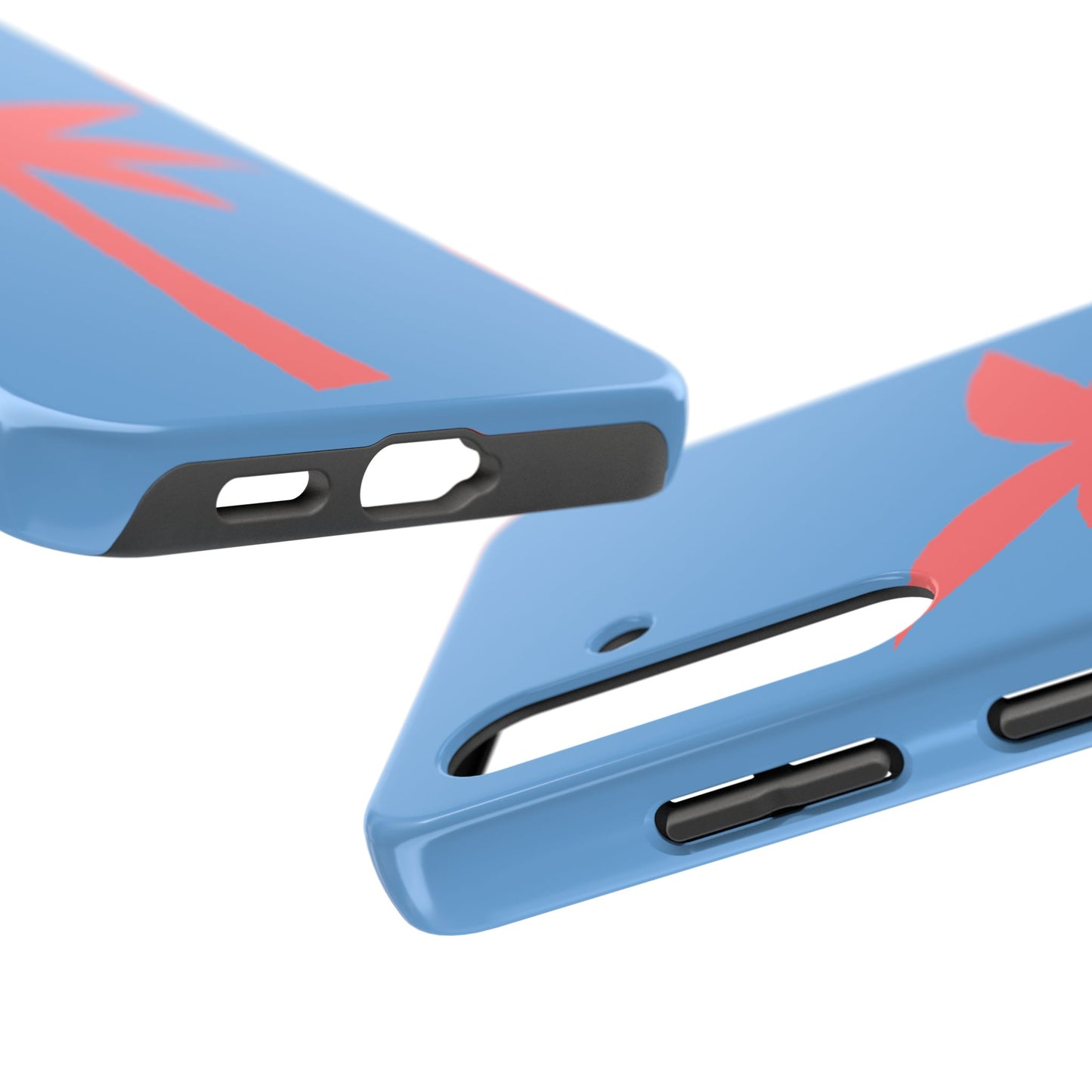 Tough Phone Case — Coral Palm on Sky Blue (Durable Protective Phone Cover)