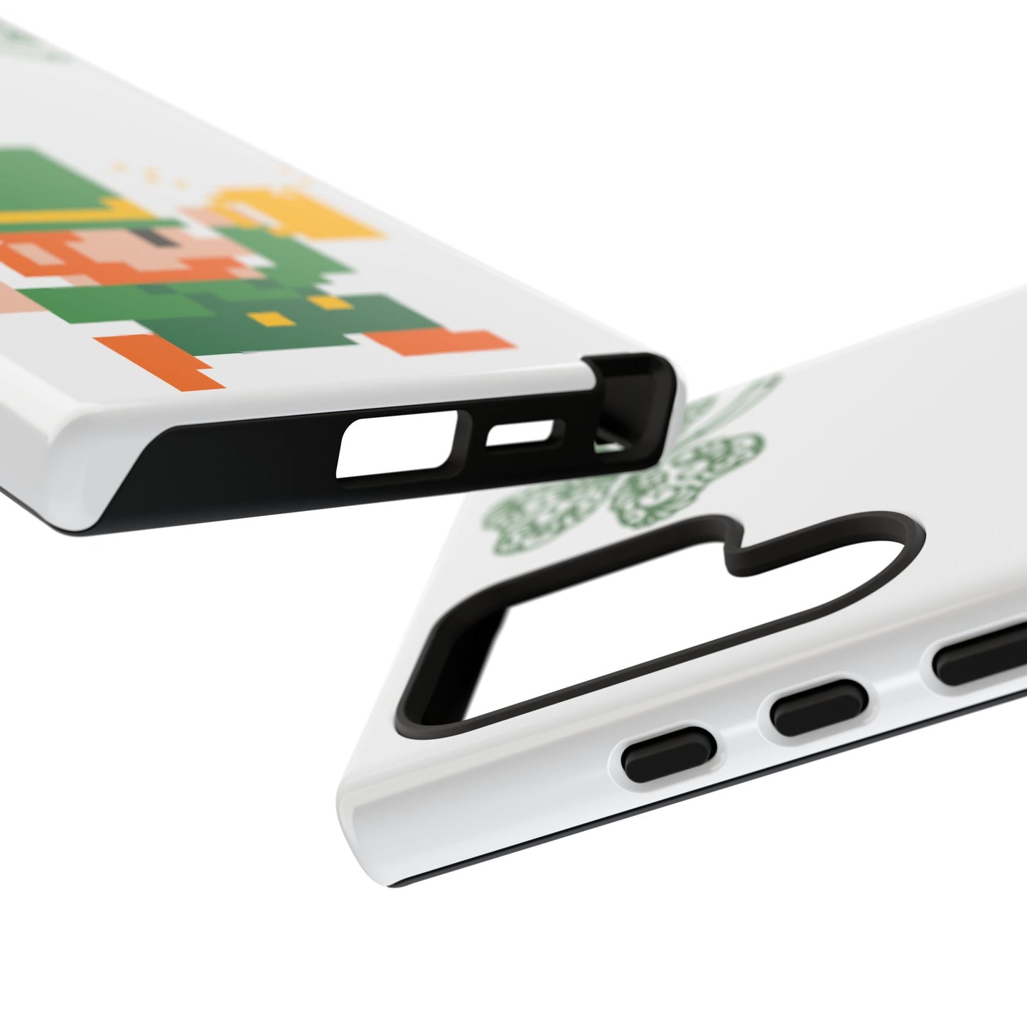 St. Patrick’s Pixel Leprechaun Phone Case — Cute Retro Gaming Clover Design