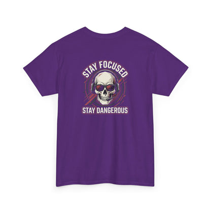 Unisex Heavy Cotton Tee DISCIPLINE OVER FEELINGS , STAY FOCUSED STAY DANGEROUS.