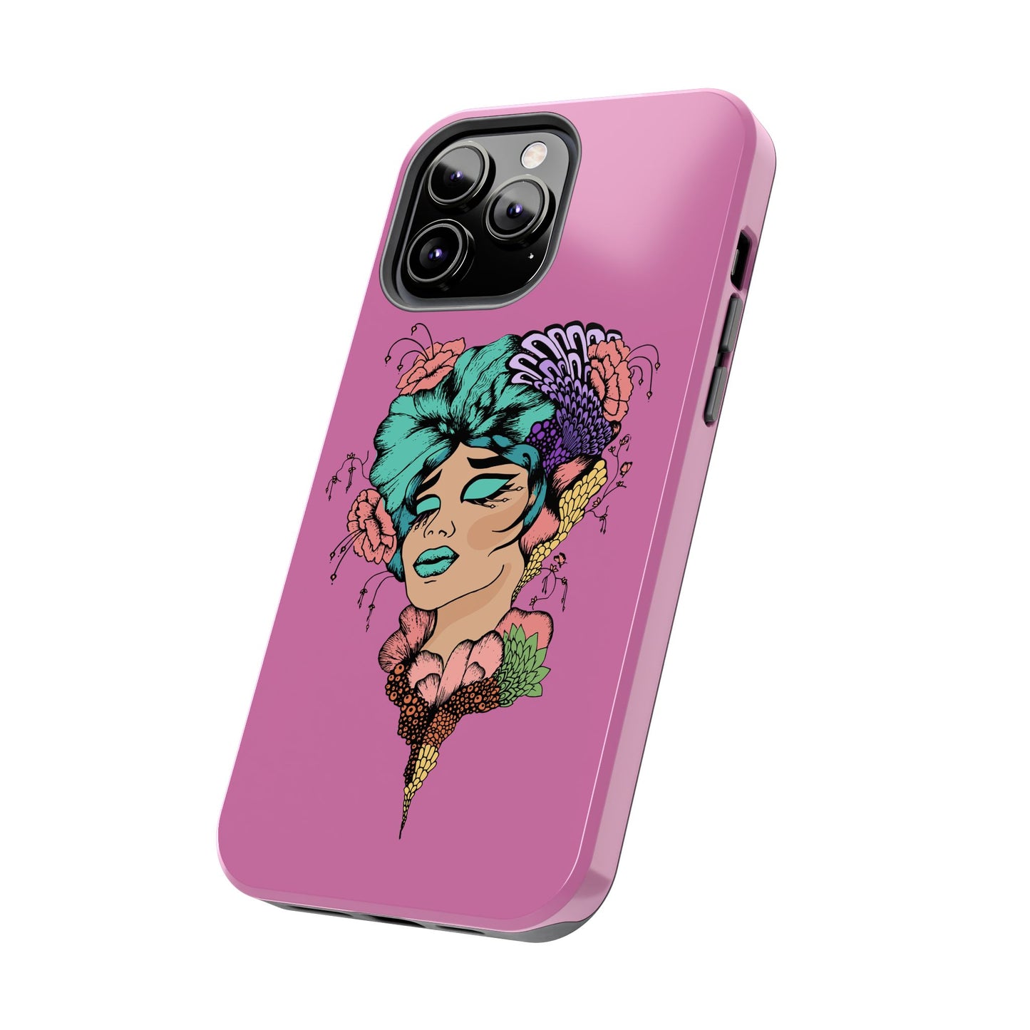 Tough Phone Case — Retro Floral Femme Illustration, Protective Art Phone Cover