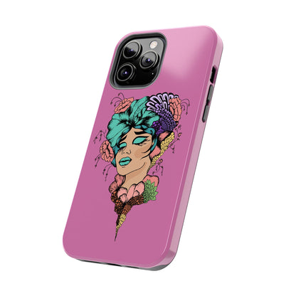 Tough Phone Case — Retro Floral Femme Illustration, Protective Art Phone Cover