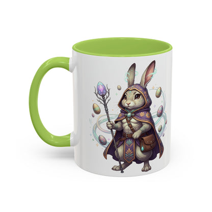 Easter Egg Accent Coffee Mug — Colorful Floral Bunny Design (11/15oz)