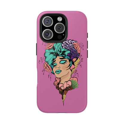 Tough Phone Case — Retro Floral Femme Illustration, Protective Art Phone Cover