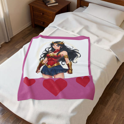 Wonder Heroine Velveteen Plush Blanket