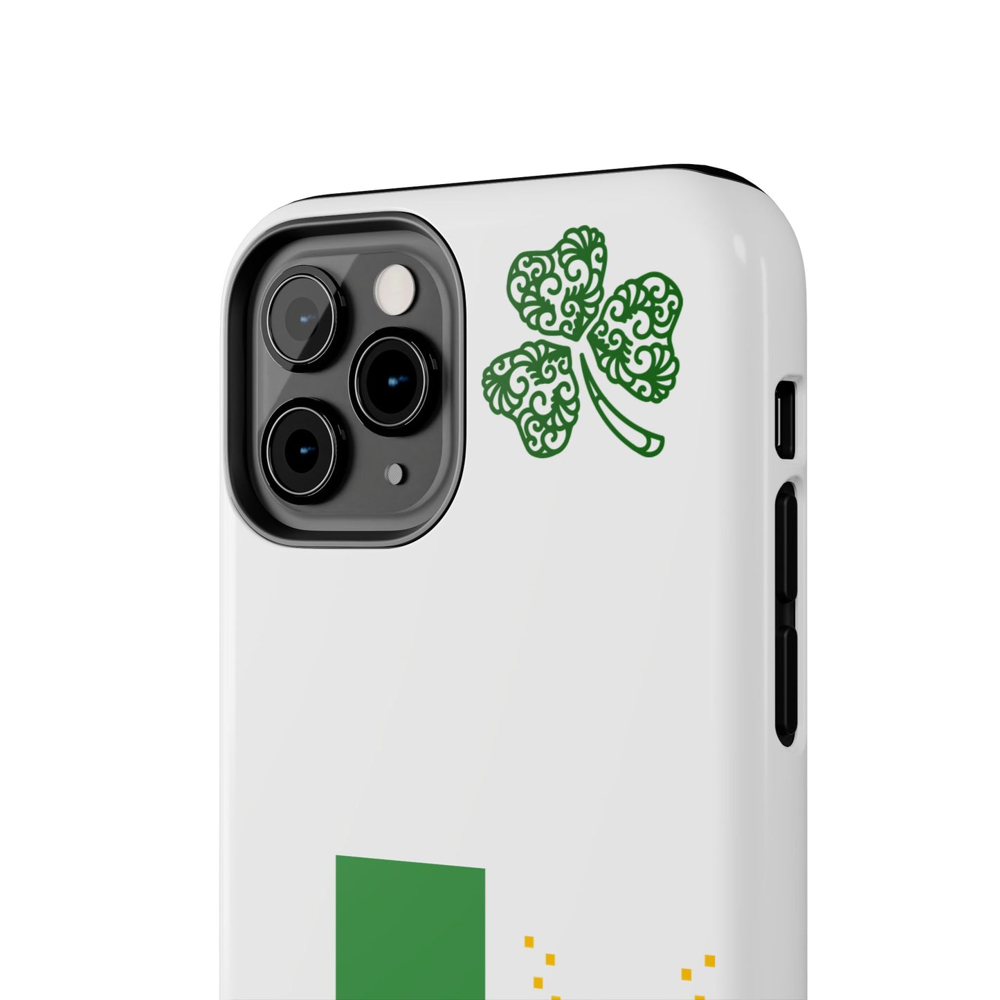 St. Patrick's Pixel Leprechaun Tough Phone Case — Shamrock & Beer Mug