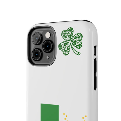St. Patrick's Pixel Leprechaun Tough Phone Case — Shamrock & Beer Mug