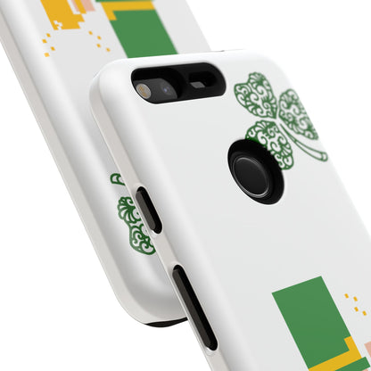 St. Patrick’s Pixel Leprechaun Phone Case — Cute Retro Gaming Clover Design