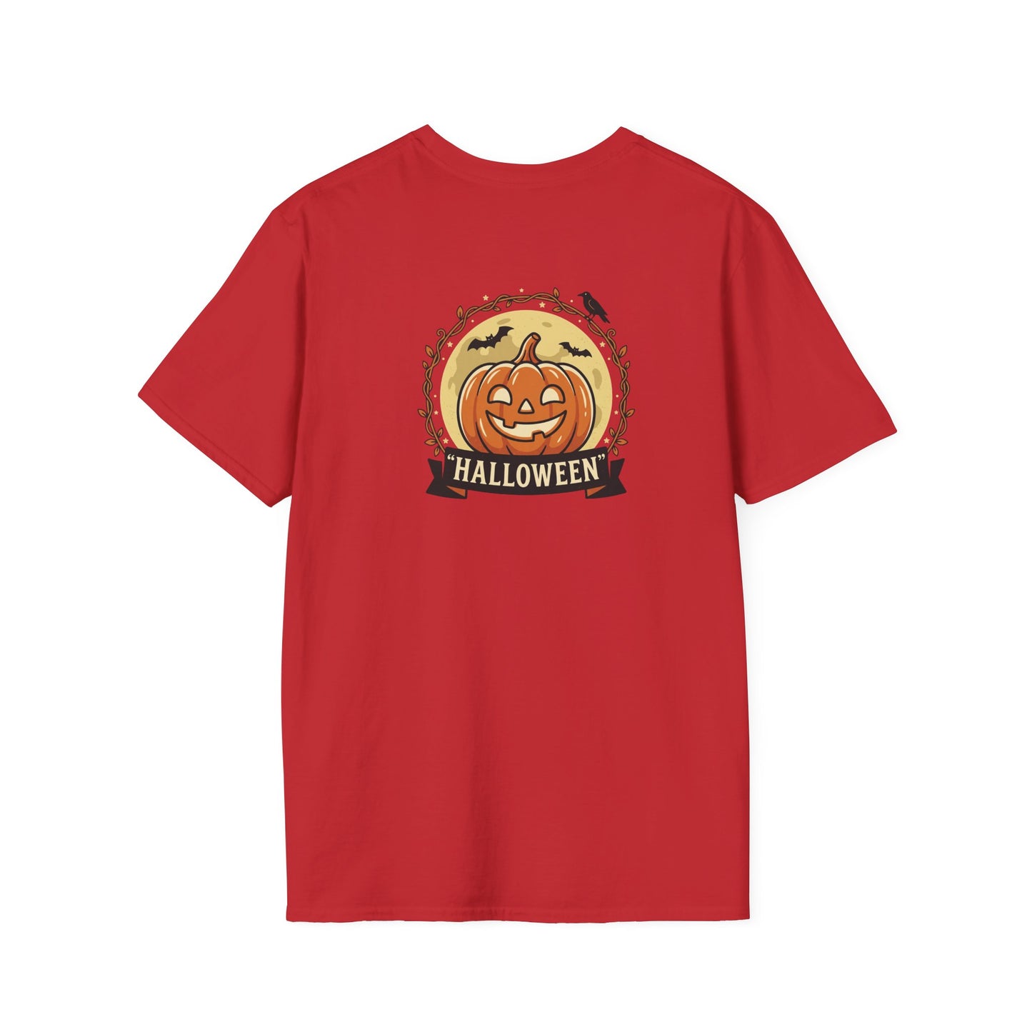 Halloween Pumpkin Graphic T-Shirt — "Happy Haunting" Cute Cat Jack-o'-Lantern Tee