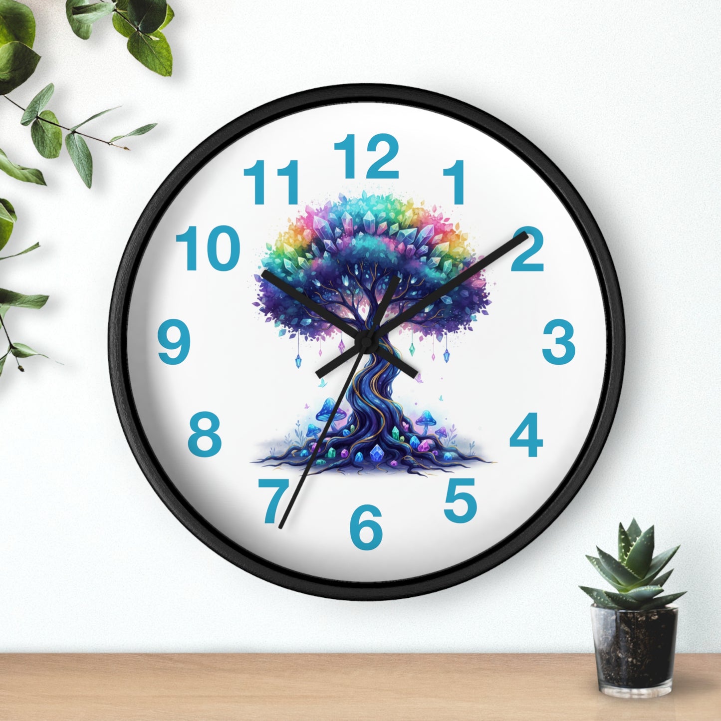 Colorful Tree Wall Clock — Rainbow Tree Home Decor Clock