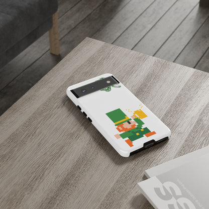 St. Patrick’s Pixel Leprechaun Phone Case — Cute Retro Gaming Clover Design
