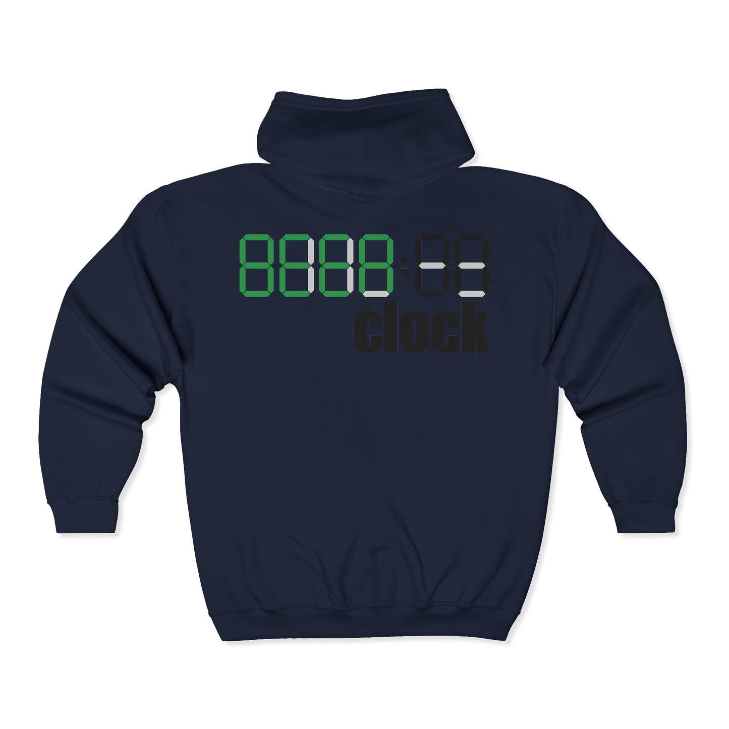 Zip Hoodie with Bottle & Digital Timer Design — Vintage Liqueur Bottle Graphic