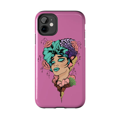 Tough Phone Case — Retro Floral Femme Illustration, Protective Art Phone Cover