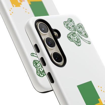 St. Patrick’s Pixel Leprechaun Phone Case — Cute Retro Gaming Clover Design