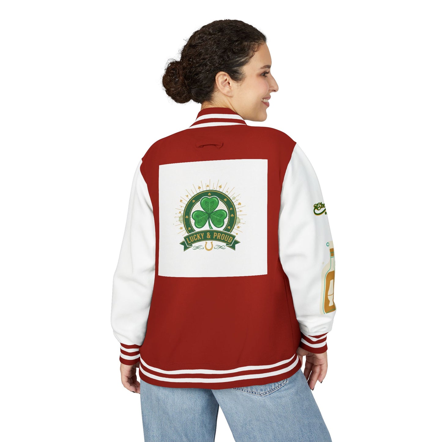 Lucky & Proud Shamrock Letterman Jacket