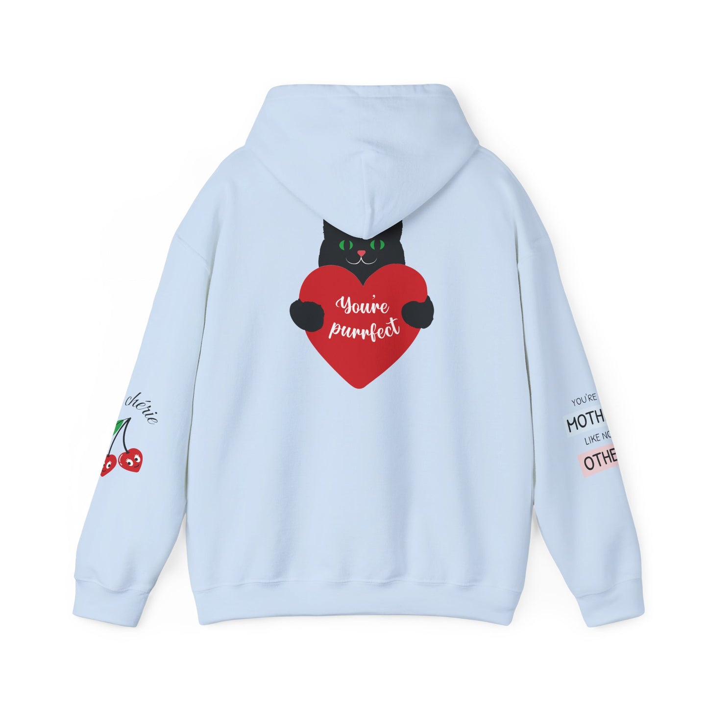 Mom Superhero Hoodie — “I don’t need superpowers, I am a MOM” Cat Heart Design