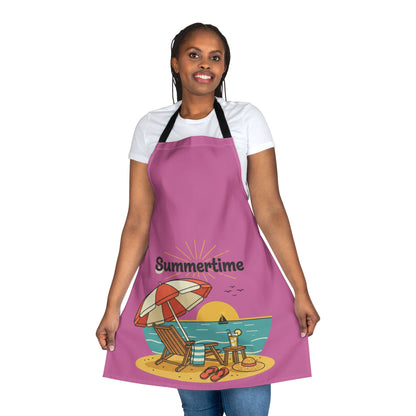 Summertime Beach Scene Apron — Colorful Summer Cooking & BBQ Gift