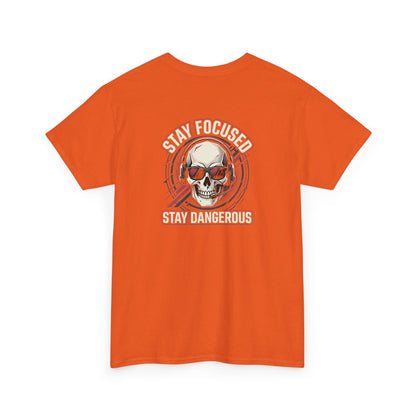 Unisex Heavy Cotton Tee DISCIPLINE OVER FEELINGS , STAY FOCUSED STAY DANGEROUS.
