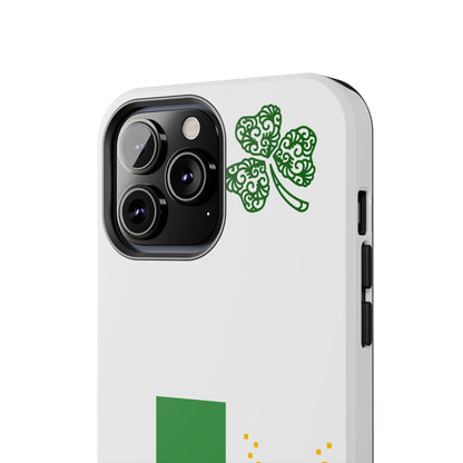 St. Patrick's Pixel Leprechaun Tough Phone Case — Shamrock & Beer Mug