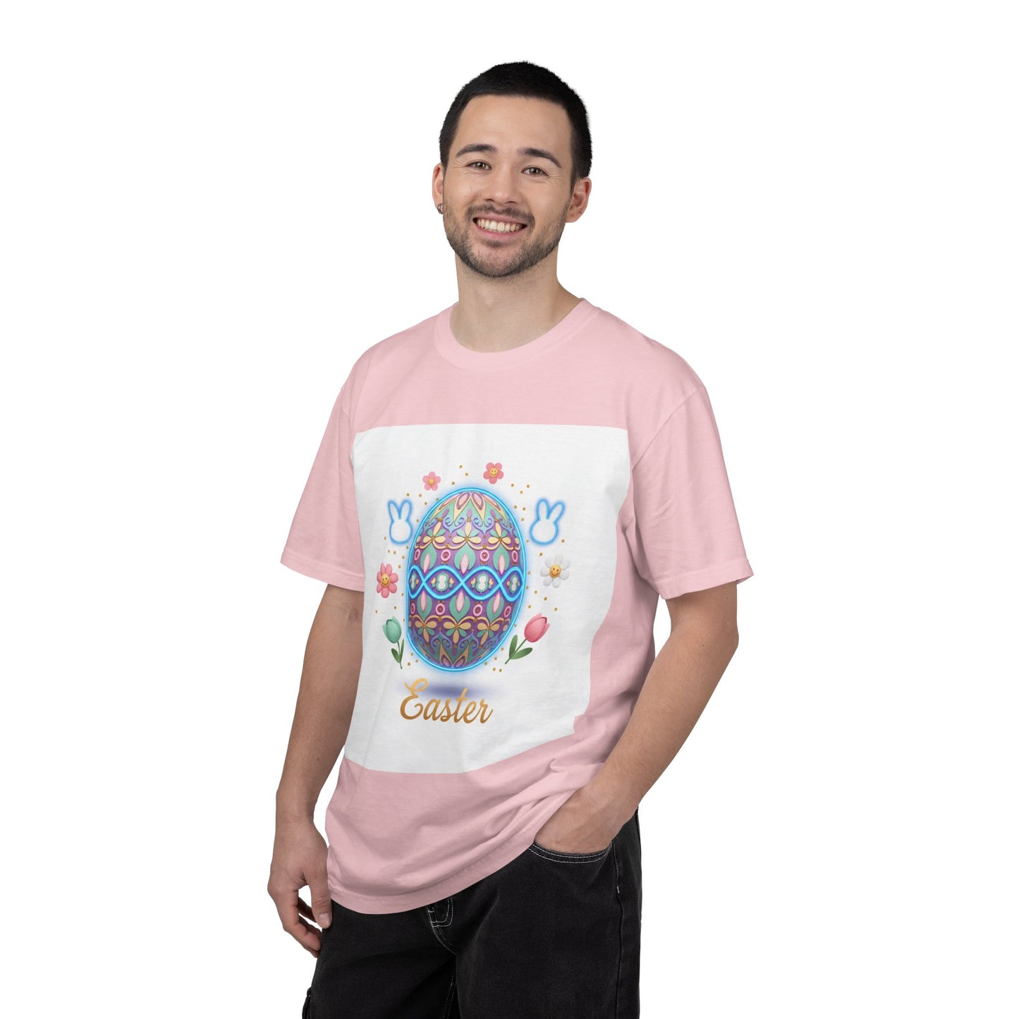Easter Egg T-Shirt — Pastel Painted Egg & Basket Graphic