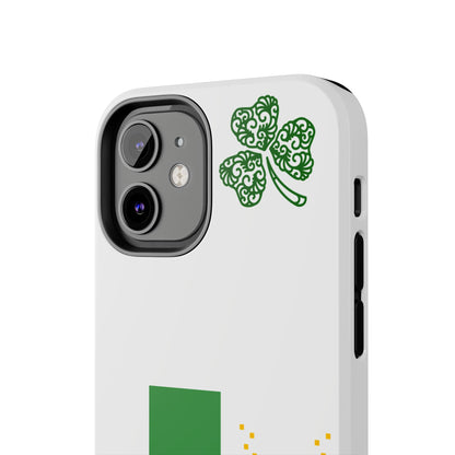 St. Patrick's Pixel Leprechaun Tough Phone Case — Shamrock & Beer Mug