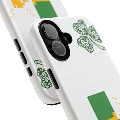 St. Patrick’s Pixel Leprechaun Phone Case — Cute Retro Gaming Clover Design