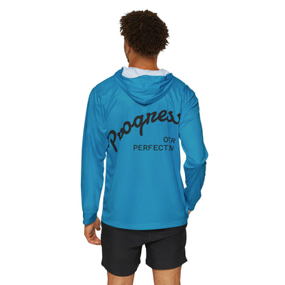 Men's Athletic Hoodie — "Hustle More, Less Coffee" Front + "Progress Over Perfection" Back