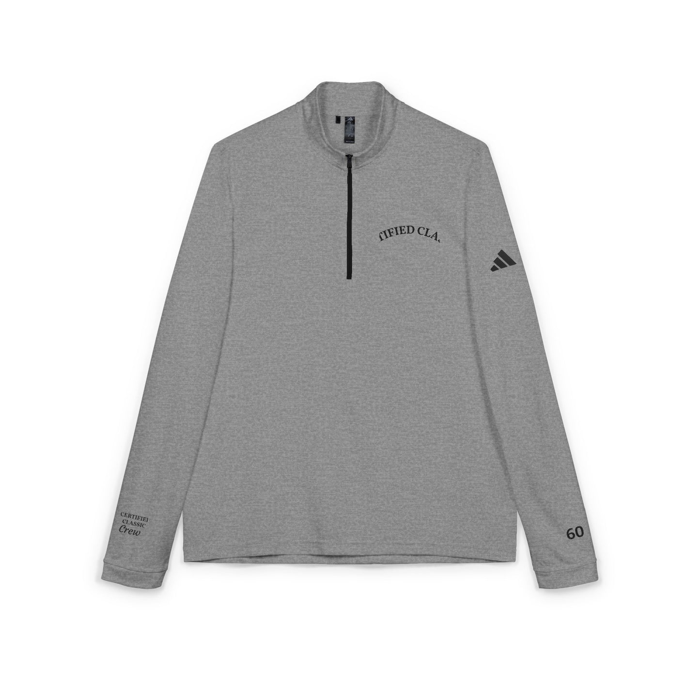 Embroidered adidas Quarter-Zip Pullover — Lightweight White Performance Top