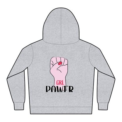 Kids Power Hoodie — 'GRL POWER' Fist Graphic Youth Hoodie